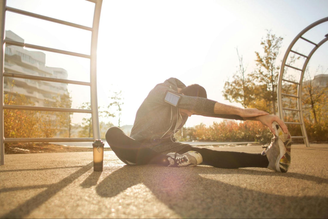 a man stretches before a going for a run – Built Bar