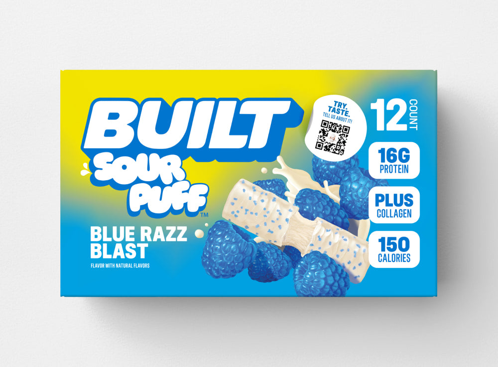 Blue Rizz Faze BUILT Blue Razz Blast Sour Puff | 12 Ct. Box | BUILT