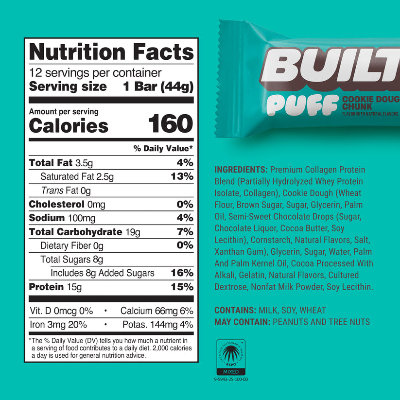 BUILT Cookie Dough Chunk Puff 12 Pack photo 3