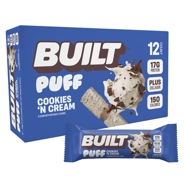 Cookies 'N Cream Puff | Cookies & Cream Protein Bar | BUILT