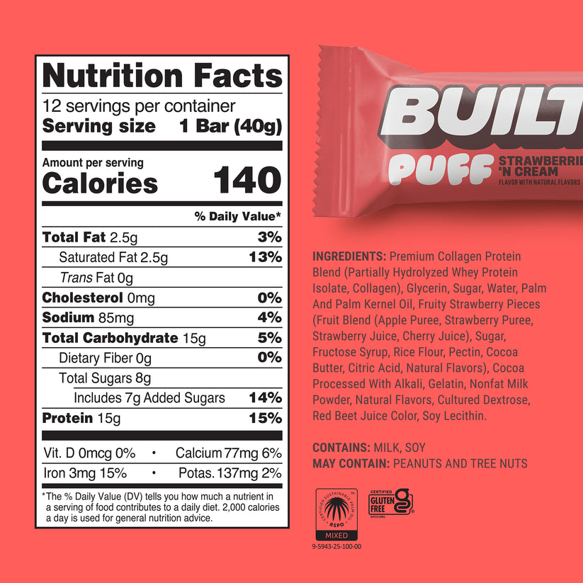 BUILT Strawberries N Cream Puff 12 Pack photo 3
