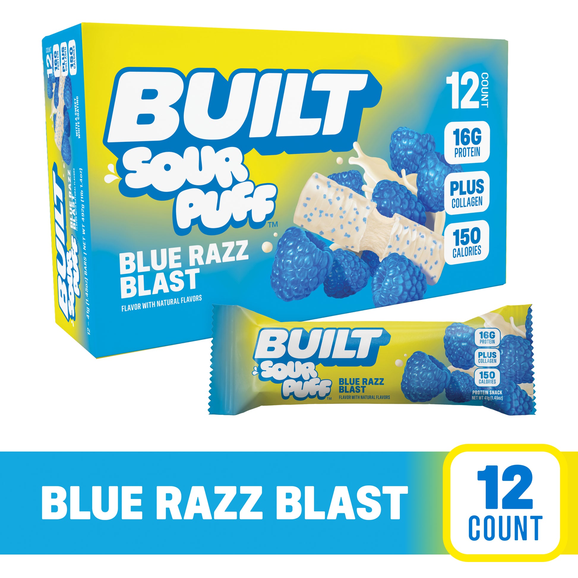 Built Bar Sour Puff, Blue Razz Blast / 12 Bars Built Bar Sour Puff, Blue Razz Blast / 12 Bars