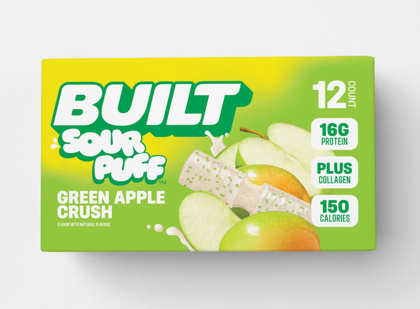 BUILT Green Apple Crush Sour Puff 12 Pack