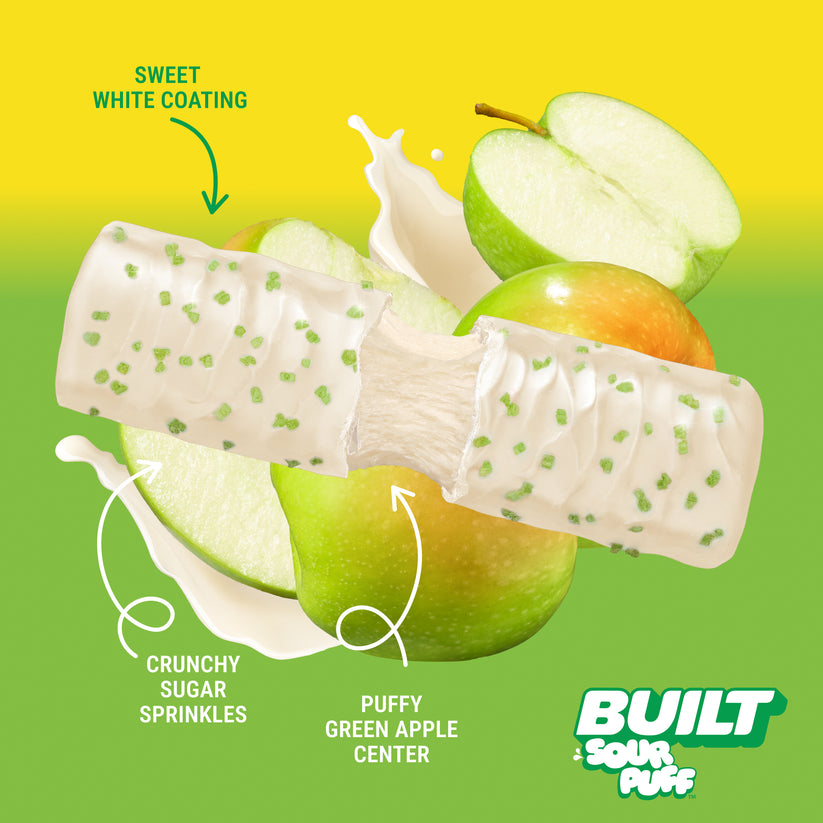 BUILT Green Apple Crush Sour Puff 12 Pack photo 2