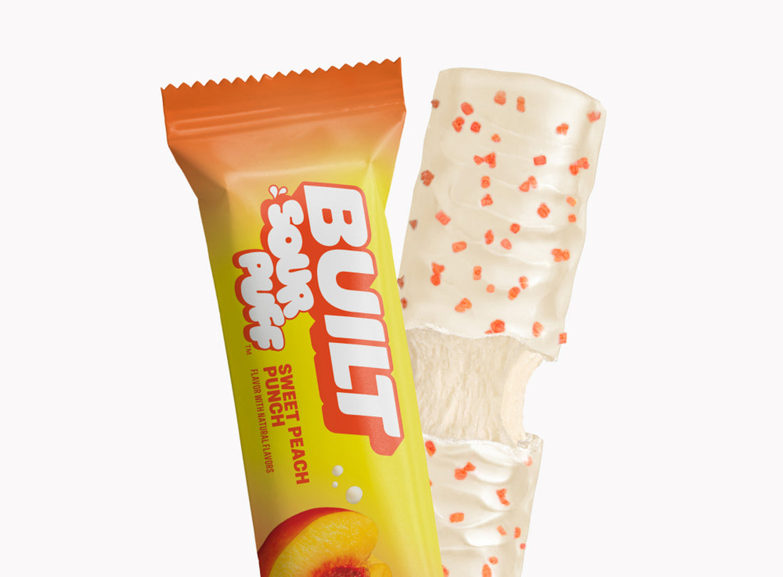 BUILT Sweet Peach Punch Sour Puff | 12 Ct. Box | BUILT