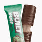 A BUILT mint chip puff shown both inside and outside of the wrapper on a white background.
